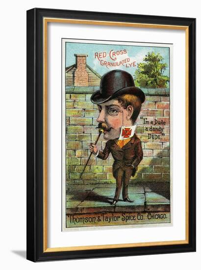 Red Cross Granulated Lye Trade Card-null-Framed Giclee Print