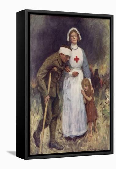 Red Cross Nurse in WWI-William Hatherell-Framed Premier Image Canvas