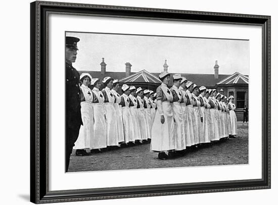 Red Cross Nurses on Parade in Harwich During World War I-null-Framed Photographic Print