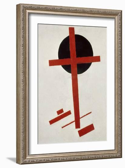 Red Cross on Black Circle, after 1914-Kasimir Malevich-Framed Giclee Print