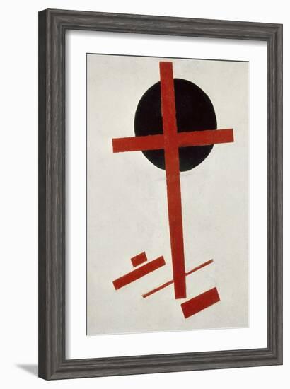 Red Cross on Black Circle, after 1914-Kasimir Malevich-Framed Giclee Print