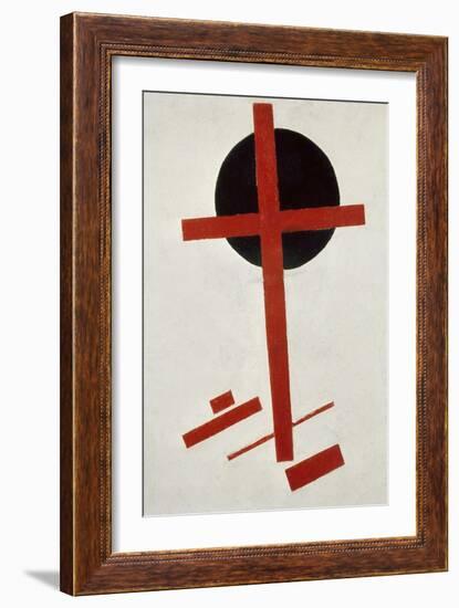 Red Cross on Black Circle, after 1914-Kasimir Malevich-Framed Giclee Print