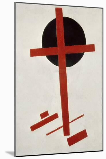 Red Cross on Black Circle, after 1914-Kasimir Malevich-Mounted Giclee Print