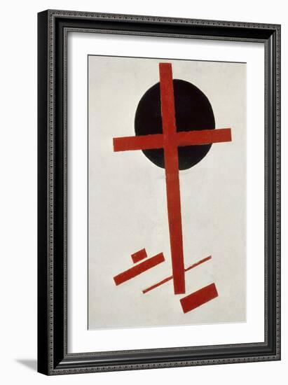 Red Cross on Black Circle, after 1914-Kasimir Malevich-Framed Giclee Print