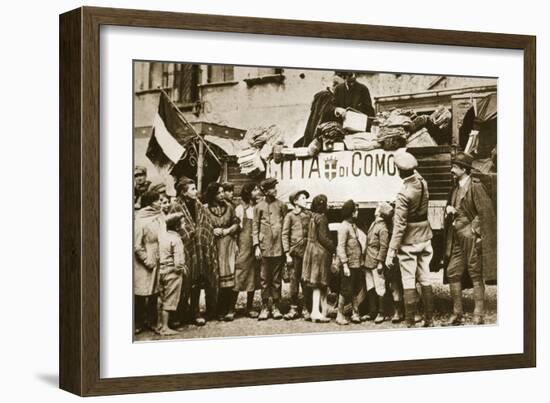 Red Cross Supplies for War Victims in Como, Italy-null-Framed Photographic Print