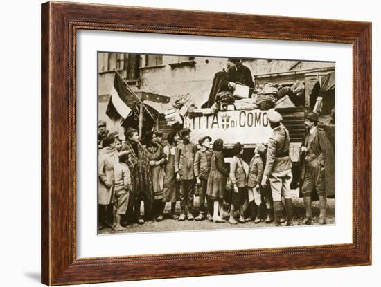 Red Cross Supplies for War Victims in Como, Italy-null-Framed Photographic Print