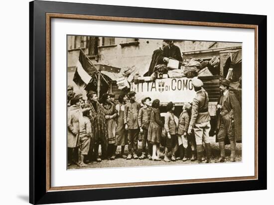 Red Cross Supplies for War Victims in Como, Italy-null-Framed Photographic Print