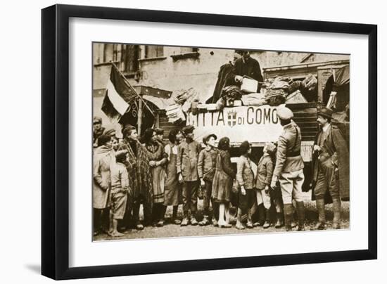 Red Cross Supplies for War Victims in Como, Italy-null-Framed Photographic Print