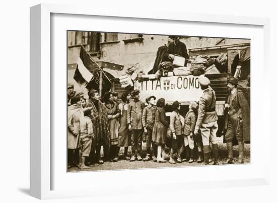 Red Cross Supplies for War Victims in Como, Italy-null-Framed Photographic Print