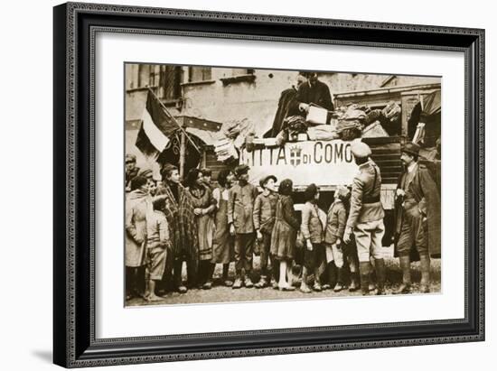 Red Cross Supplies for War Victims in Como, Italy-null-Framed Photographic Print