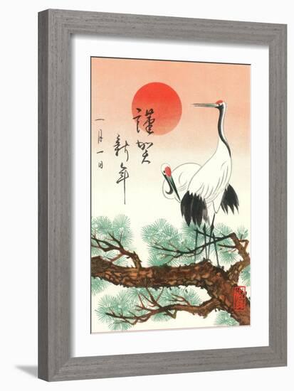 Red-Crowned Cranes-null-Framed Art Print