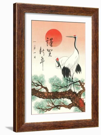 Red-Crowned Cranes-null-Framed Art Print