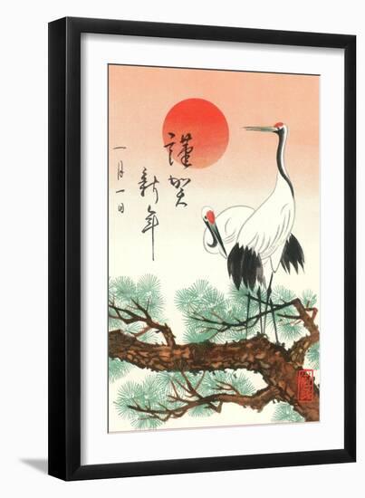 Red-Crowned Cranes-null-Framed Art Print