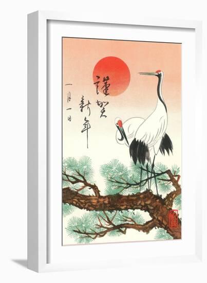 Red-Crowned Cranes-null-Framed Art Print