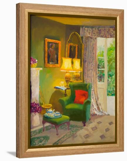 Red Cushion (Oil on Board)-William Ireland-Framed Premier Image Canvas