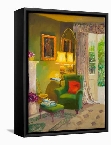 Red Cushion (Oil on Board)-William Ireland-Framed Premier Image Canvas
