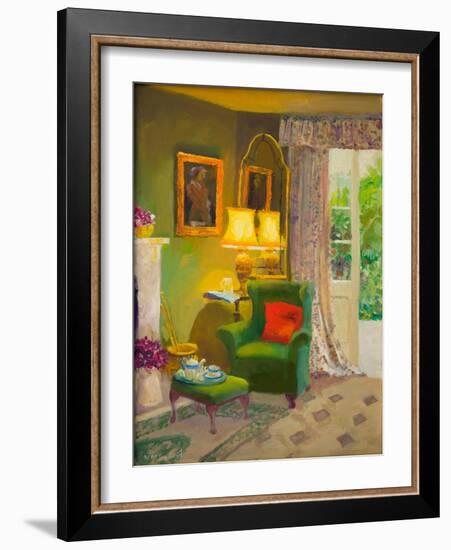 Red Cushion (Oil on Board)-William Ireland-Framed Giclee Print