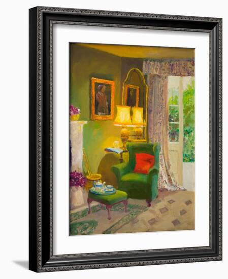 Red Cushion (Oil on Board)-William Ireland-Framed Giclee Print