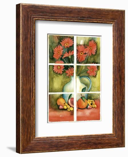 Red Daisies at the Window-Sonia P^-Framed Art Print