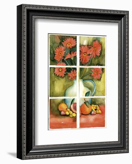 Red Daisies at the Window-Sonia P^-Framed Art Print