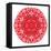 Red Daisy Mandala Flower Kaleidoscopic-tr3gi-Framed Stretched Canvas