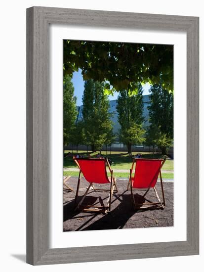 Red Deck Chairs-Felipe Rodriguez-Framed Photographic Print