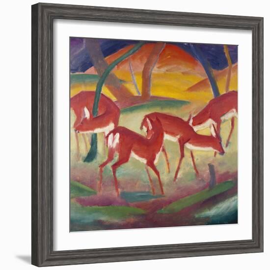 Red Deer; Rote Rehe 1-Franz Marc-Framed Giclee Print