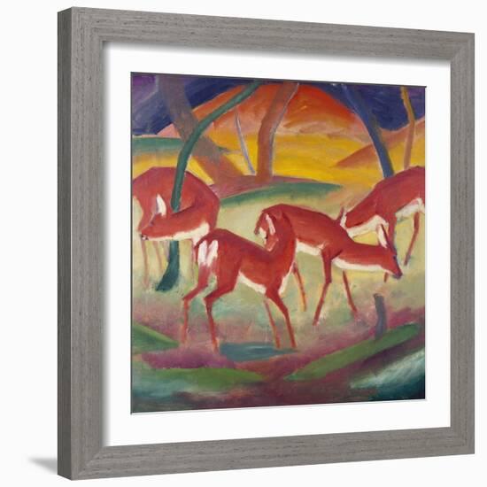 Red Deer; Rote Rehe 1-Franz Marc-Framed Giclee Print