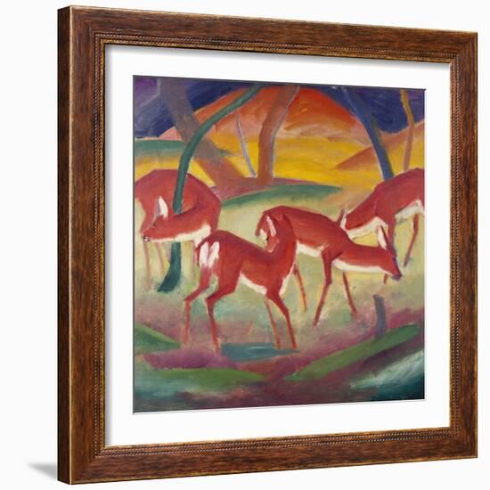 Red Deer; Rote Rehe 1-Franz Marc-Framed Giclee Print