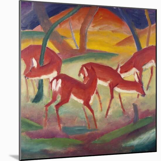 Red Deer; Rote Rehe 1-Franz Marc-Mounted Giclee Print