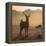 Red Deer Stags Stand in Morning Mist, One with a Crow on His Back-Alex Saberi-Framed Premier Image Canvas