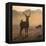 Red Deer Stags Stand in Morning Mist, One with a Crow on His Back-Alex Saberi-Framed Premier Image Canvas