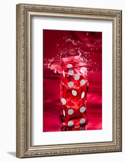 Red Dice Splash-Steve Gadomski-Framed Photographic Print