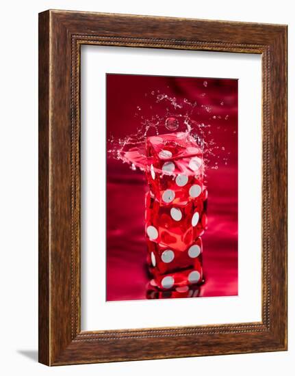 Red Dice Splash-Steve Gadomski-Framed Photographic Print