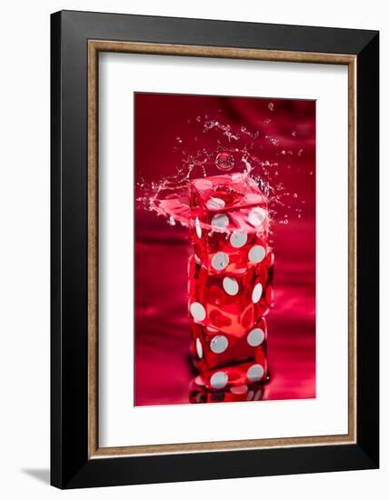 Red Dice Splash-Steve Gadomski-Framed Photographic Print