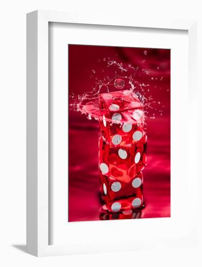 Red Dice Splash-Steve Gadomski-Framed Photographic Print