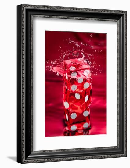 Red Dice Splash-Steve Gadomski-Framed Photographic Print