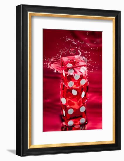 Red Dice Splash-Steve Gadomski-Framed Photographic Print