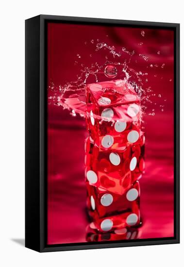 Red Dice Splash-Steve Gadomski-Framed Premier Image Canvas