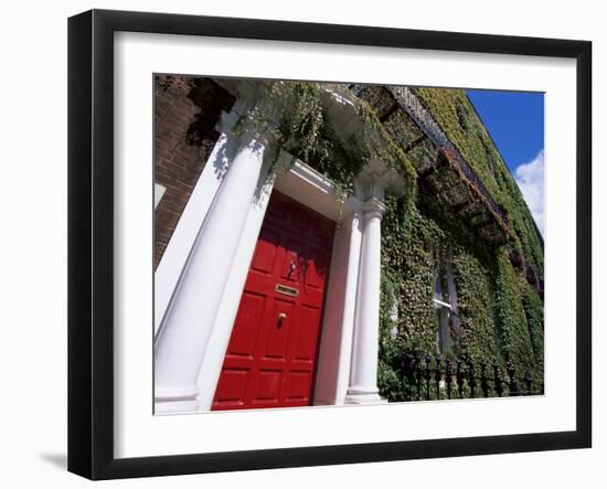 Red Door and Ivy Covered Building, St. Stephens Green, Dublin, Eire (Republic of Ireland)-Neale Clarke-Framed Photographic Print