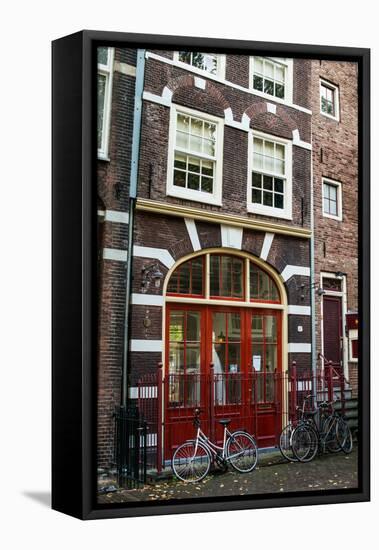 Red Door in Amsterdam-Erin Berzel-Framed Premier Image Canvas