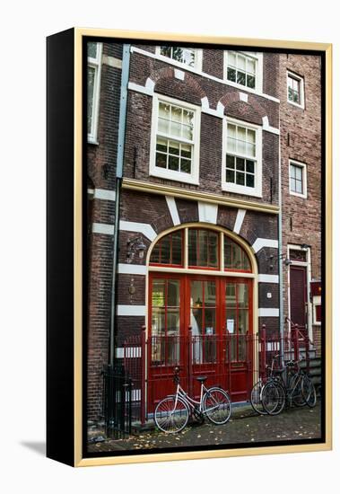 Red Door in Amsterdam-Erin Berzel-Framed Premier Image Canvas