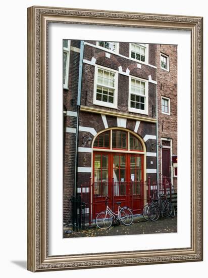 Red Door in Amsterdam-Erin Berzel-Framed Photographic Print