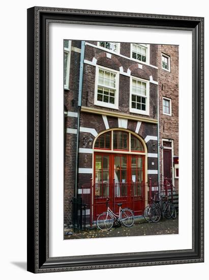 Red Door in Amsterdam-Erin Berzel-Framed Photographic Print