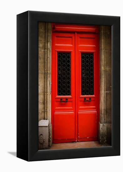 Red Door in Paris-Erin Berzel-Framed Premier Image Canvas