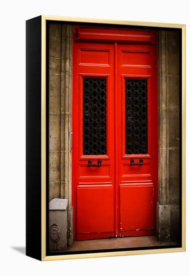 Red Door in Paris-Erin Berzel-Framed Premier Image Canvas