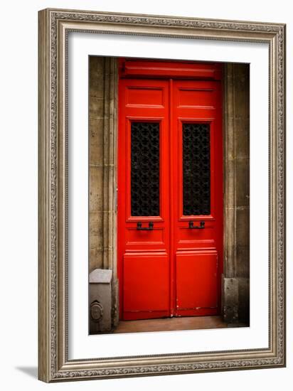 Red Door in Paris-Erin Berzel-Framed Photographic Print