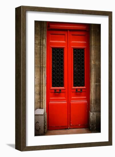 Red Door in Paris-Erin Berzel-Framed Photographic Print