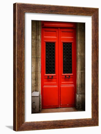 Red Door in Paris-Erin Berzel-Framed Photographic Print