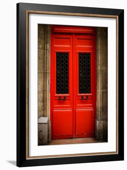 Red Door in Paris-Erin Berzel-Framed Photographic Print